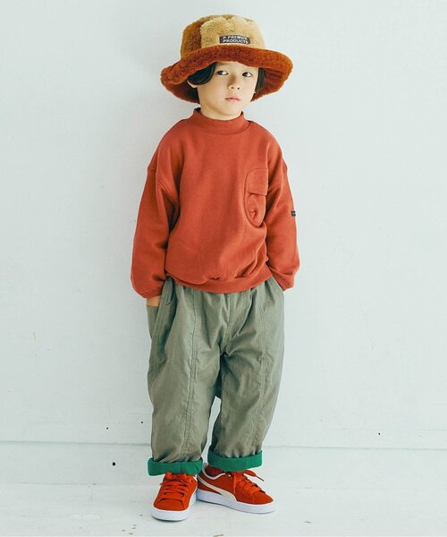 p.premier（ピードットプルミエ）の「【ジュニア対応】ぬくぬくなのにかっこいい裏フリースのワイドパンツ（その他パンツ・キッズ・キャメル/ネイビー/カーキ・80/90/100/110/120/130/140）」の14枚目の写真