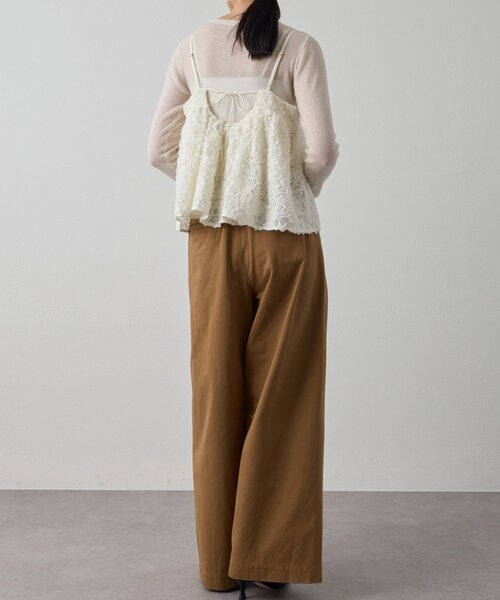 LOUNGEDRESS（ラウンジドレス）の「フラワーコードビスチェ（キャミソール・レディース・ブラック/オフホワイト・FREE）」の6枚目の写真