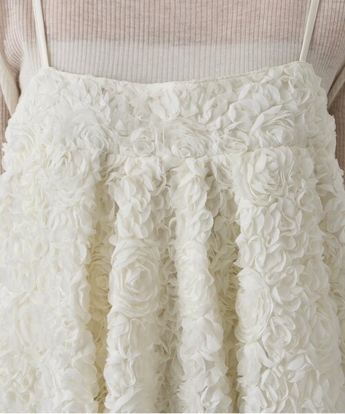 LOUNGEDRESS（ラウンジドレス）の「フラワーコードビスチェ（キャミソール・レディース・ブラック/オフホワイト・FREE）」の15枚目の写真