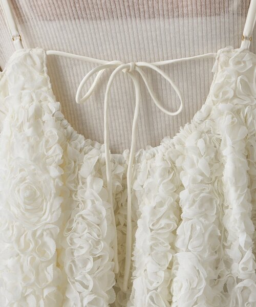 LOUNGEDRESS（ラウンジドレス）の「フラワーコードビスチェ（キャミソール・レディース・ブラック/オフホワイト・FREE）」の18枚目の写真