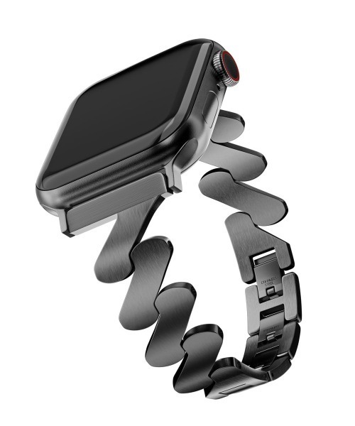 Fun & Daily（ファンアンドデイリー）の「Wave Slash Apple Watch Metal Band / アップルウォッチバンド（デジタル腕時計・レディース・ゴールド/ブラック/シルバー・A/B）」の6枚目の写真