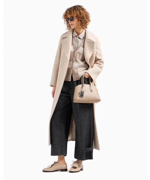 EMPORIO ARMANI(エンポリオアルマーニ)の「【エンポリオ アルマーニ】アイコン Vネックカーディガン バージンウール プレーティング チェックモチーフ(カーディガン/ボレロ・レディース・ベージュ系・MEDIUM/SMALL/X-SMALL)」の4枚目の写真