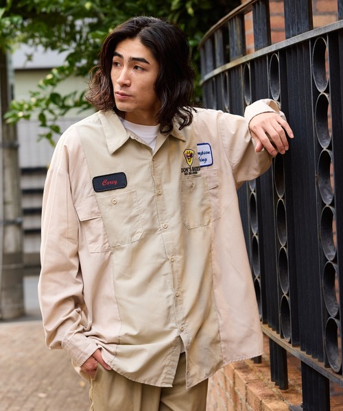 ALL RUNS（オールランズ）の「切り替えデザイン ワッペンワークシャツ（シャツ/ブラウス・メンズ・ブラック系その他2/ブルー系その他2/ブラック系その他/ベージュ系その他/ブルー系その他・FREE）」の3枚目の写真