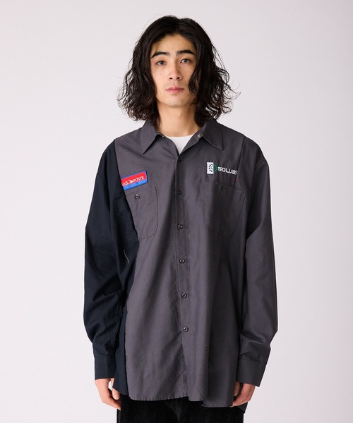 ALL RUNS（オールランズ）の「切り替えデザイン ワッペンワークシャツ（シャツ/ブラウス・メンズ・ブラック系その他2/ブルー系その他2/ブラック系その他/ベージュ系その他/ブルー系その他・FREE）」の19枚目の写真