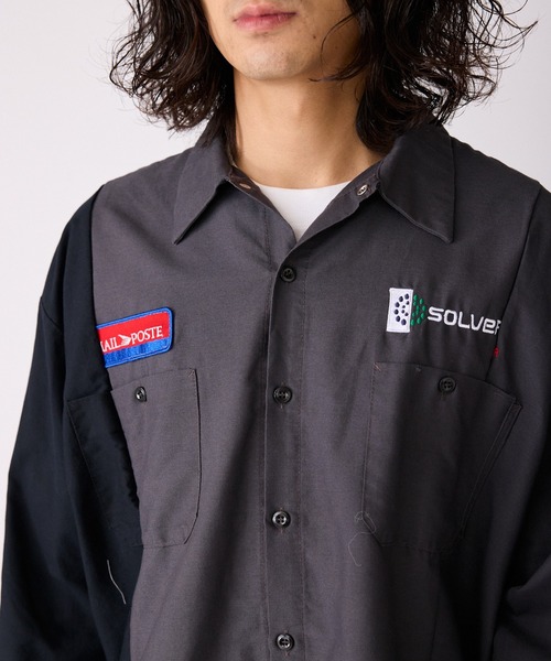 ALL RUNS（オールランズ）の「切り替えデザイン ワッペンワークシャツ（シャツ/ブラウス・メンズ・ブラック系その他2/ブルー系その他2/ブラック系その他/ベージュ系その他/ブルー系その他・FREE）」の10枚目の写真