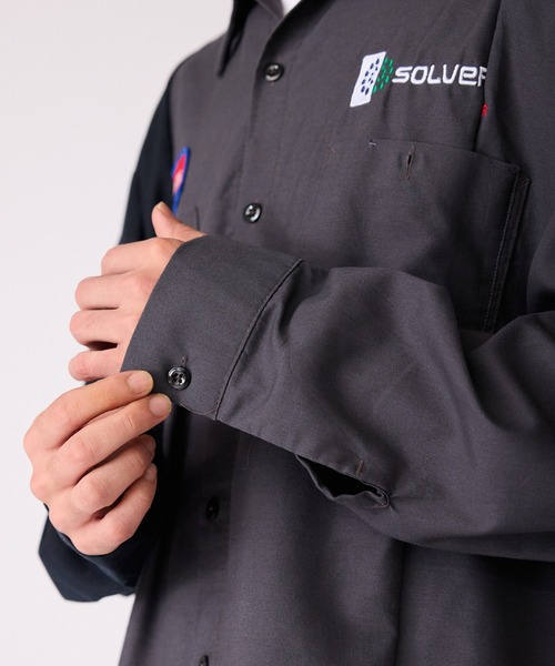 ALL RUNS（オールランズ）の「切り替えデザイン ワッペンワークシャツ（シャツ/ブラウス・メンズ・ブラック系その他2/ブルー系その他2/ブラック系その他/ベージュ系その他/ブルー系その他・FREE）」の6枚目の写真