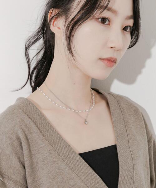 SMELLY(スメリー)の「ステンレスハートトップパール2セットネックレス(ネックレス・レディース・シルバー系その他・-)」の5枚目の写真