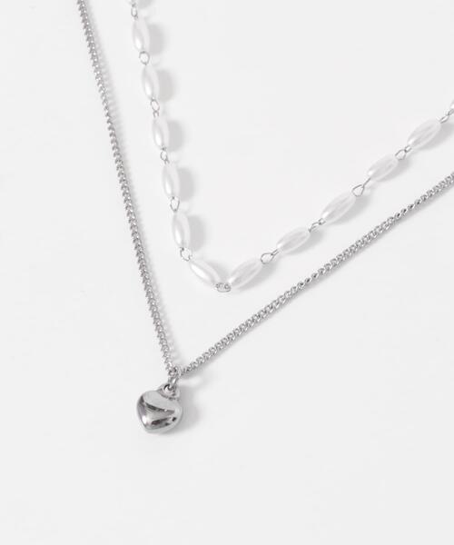 SMELLY(スメリー)の「ステンレスハートトップパール2セットネックレス(ネックレス・レディース・シルバー系その他・-)」の6枚目の写真