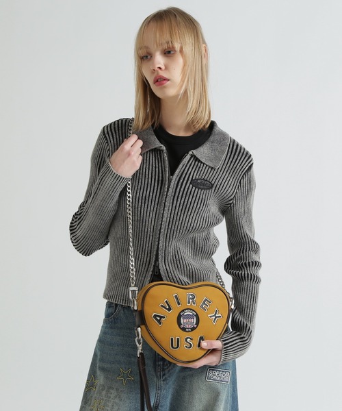 AVIREX（アヴィレックス）の「《直営店限定》LX VARSITY LEATHER HEART CHAIN BAG（ショルダーバッグ・レディース・レオパード/マスタード・F）」の19枚目の写真