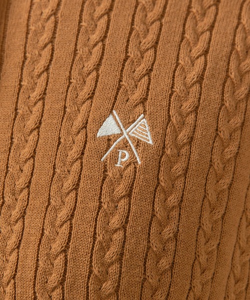 PAR ICI(パーリッシィ)の「強撚綿 襟付きニットポロシャツ(ポロシャツ・レディース・ダークブラウン/アイボリー/グリーン/ネイビー・FREE)」の12枚目の写真