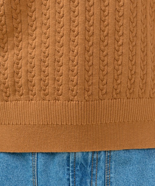 PAR ICI(パーリッシィ)の「強撚綿 襟付きニットポロシャツ(ポロシャツ・レディース・ダークブラウン/アイボリー/グリーン/ネイビー・FREE)」の15枚目の写真