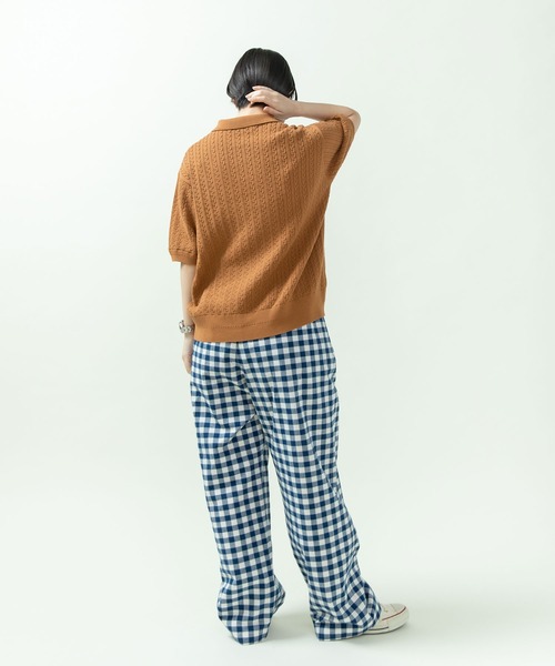 PAR ICI(パーリッシィ)の「強撚綿 襟付きニットポロシャツ(ポロシャツ・レディース・ダークブラウン/アイボリー/グリーン/ネイビー・FREE)」の5枚目の写真