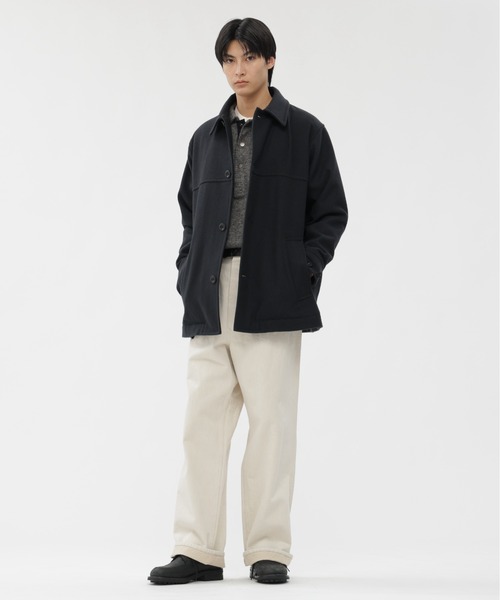 MHL.（エムエイチエル）の「BASIC WOOL MELTON（ダウンジャケット/コート・メンズ・ブラック/ダークグリーン・SMALL/MEDIUM/LARGE）」の4枚目の写真