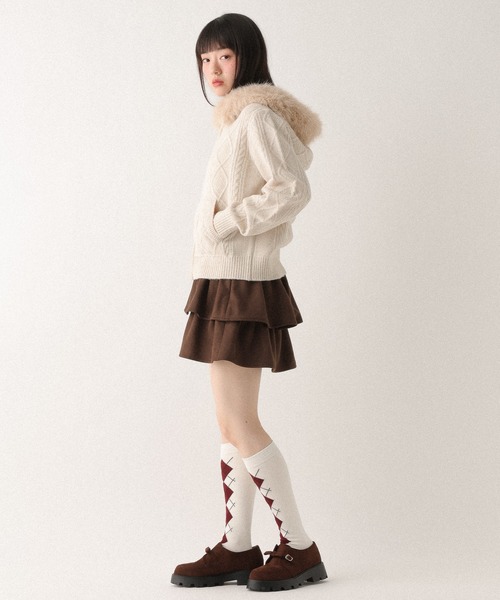 Heather（ヘザー）の「ファーフードニット　627013（ニット/セーター・レディース・グレー/ブラウン/アイボリー/ベージュ・FREE）」の13枚目の写真