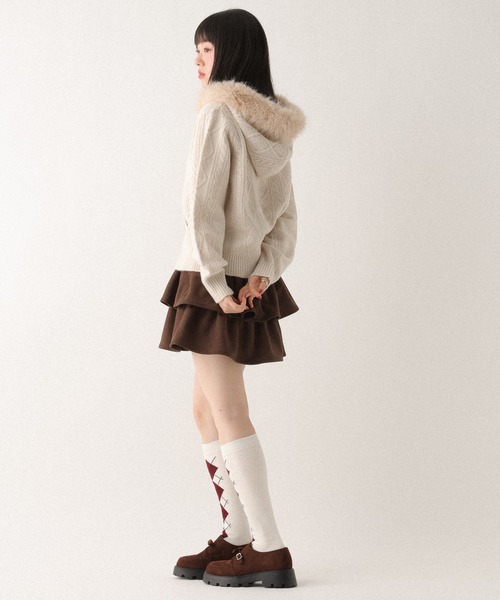 Heather（ヘザー）の「ファーフードニット　627013（ニット/セーター・レディース・グレー/ブラウン/アイボリー/ベージュ・FREE）」の14枚目の写真