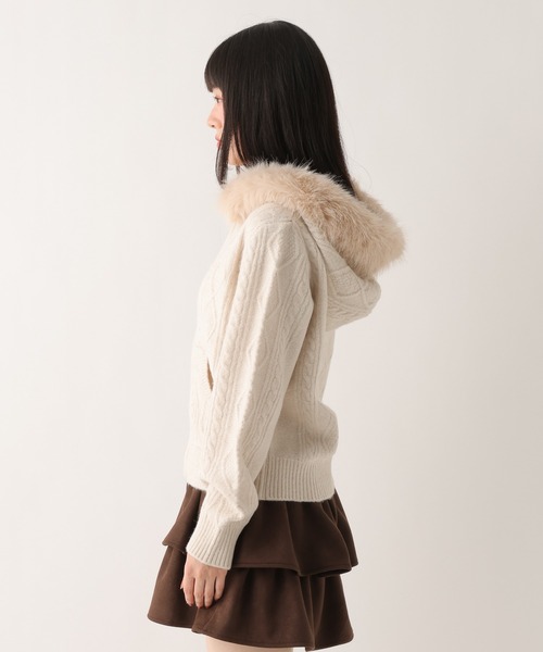 Heather（ヘザー）の「ファーフードニット　627013（ニット/セーター・レディース・グレー/ブラウン/アイボリー/ベージュ・FREE）」の16枚目の写真