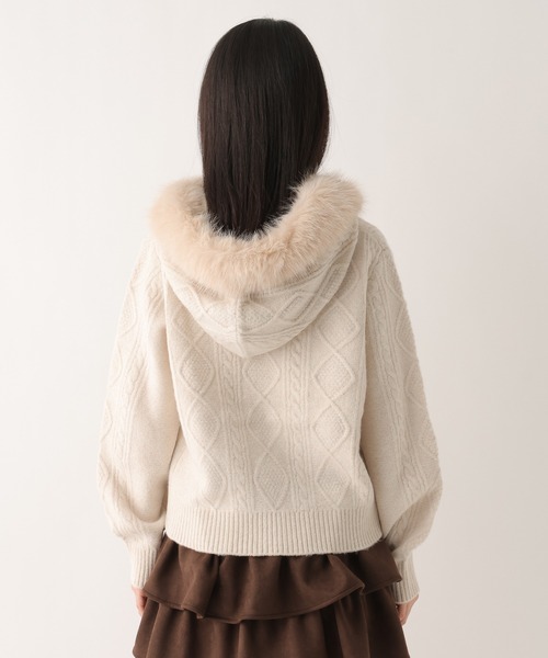 Heather（ヘザー）の「ファーフードニット　627013（ニット/セーター・レディース・グレー/ブラウン/アイボリー/ベージュ・FREE）」の17枚目の写真