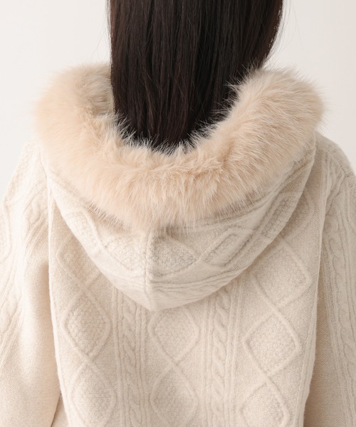 Heather（ヘザー）の「ファーフードニット　627013（ニット/セーター・レディース・グレー/ブラウン/アイボリー/ベージュ・FREE）」の18枚目の写真