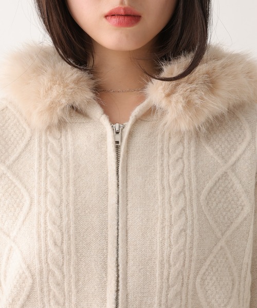 Heather（ヘザー）の「ファーフードニット　627013（ニット/セーター・レディース・グレー/ブラウン/アイボリー/ベージュ・FREE）」の19枚目の写真