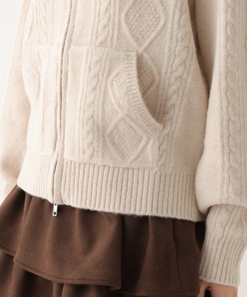Heather（ヘザー）の「ファーフードニット　627013（ニット/セーター・レディース・グレー/ブラウン/アイボリー/ベージュ・FREE）」の22枚目の写真