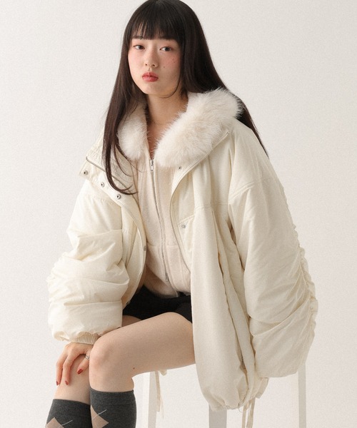 Heather（ヘザー）の「ファーフードニット　627013（ニット/セーター・レディース・グレー/ブラウン/アイボリー/ベージュ・FREE）」の9枚目の写真