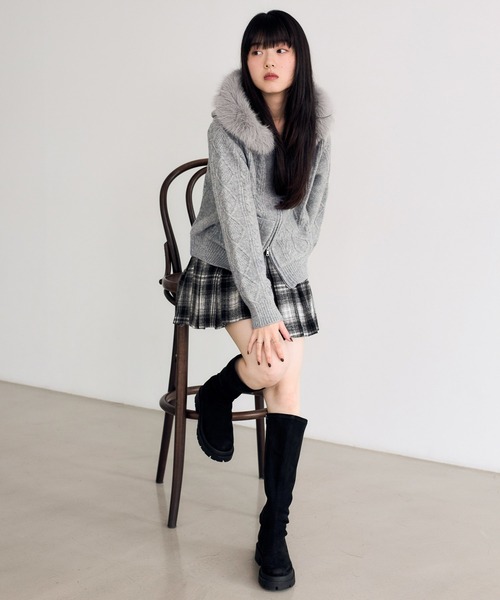 ファーフードニット 627013（ニット/セーター）｜Heather（ヘザー）の