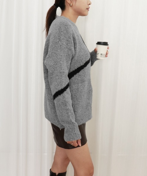 Miniministore（ミニミニストア）の「リボン柄ニット セーター プルオーバー（ニット/セーター・レディース・オフホワイト/グレー・FREE）」の22枚目の写真