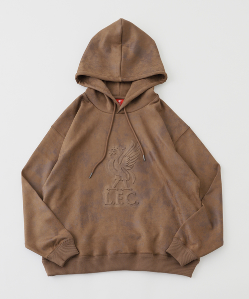 Liverpool FC / リバプール FC】Fake Leather Emboss Hoodie（パーカー