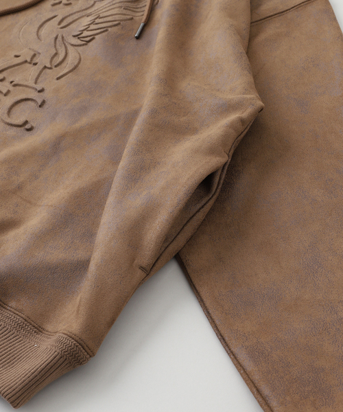 417 EDIFICE(フォーワンセブンエディフィス)の「【Liverpool FC / リバプール FC】Fake Leather Emboss Hoodie(パーカー・メンズ・ブラック/ブラウン・SMALL/MEDIUM/LARGE/X-LARGE)」の9枚目の写真