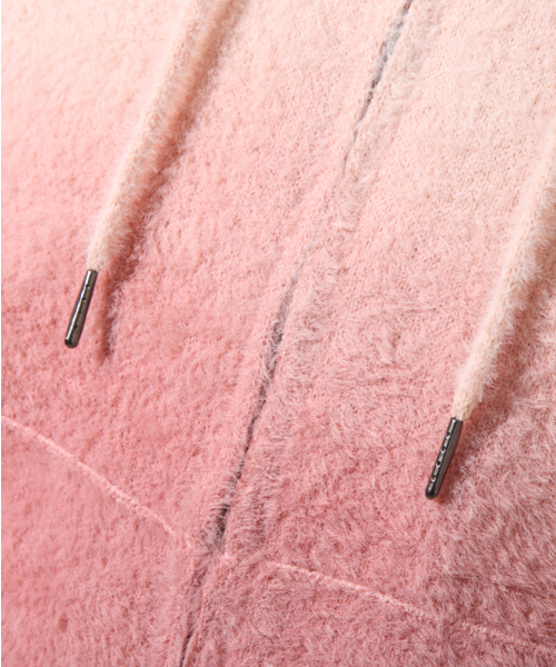 DIMITRI BLACK（ディミトリブラック）の「2WAYエッセンシャルグラデーションヘアリーフードジップアップ_ピンク（ニット/セーター・レディース・その他・SMALL/MEDIUM/LARGE）」の6枚目の写真