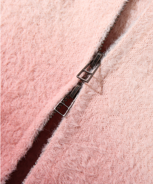 DIMITRI BLACK（ディミトリブラック）の「2WAYエッセンシャルグラデーションヘアリーフードジップアップ_ピンク（ニット/セーター・レディース・その他・SMALL/MEDIUM/LARGE）」の7枚目の写真