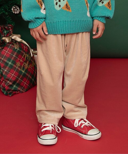 BREEZE（ブリーズ）の「【あったか】ふわとろテーパードパンツ_ジュニア対応（その他パンツ・キッズ・ベージュ/ネイビー/パープル/キャメル/グリーン・80/90/100/110/120/130/140/150）」の2枚目の写真
