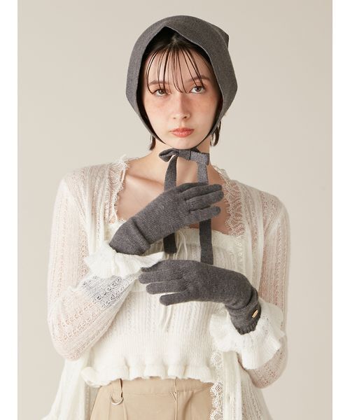 LILY BROWN（リリーブラウン）の「ロングニットグローブ（手袋・レディース・グレー/イエロー/ピンク・F）」の13枚目の写真