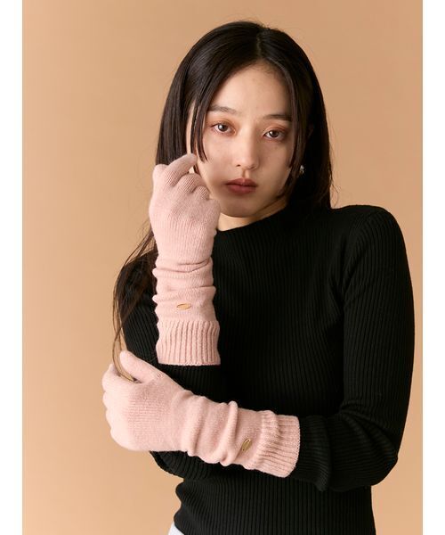 LILY BROWN（リリーブラウン）の「ロングニットグローブ（手袋・レディース・グレー/イエロー/ピンク・F）」の15枚目の写真