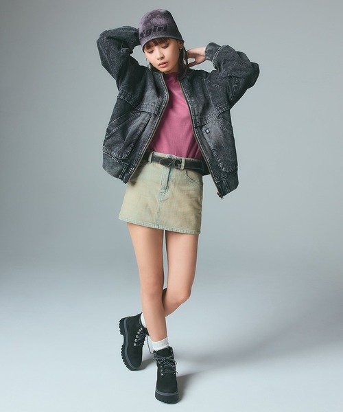 X-girl（エックスガール）の「LOGO AND HAZY PATTERN REVERSIBLE BEANIE（ニットキャップ/ビーニー・レディース・ブラック/レッド/ブルー・ONE SIZE）」の8枚目の写真