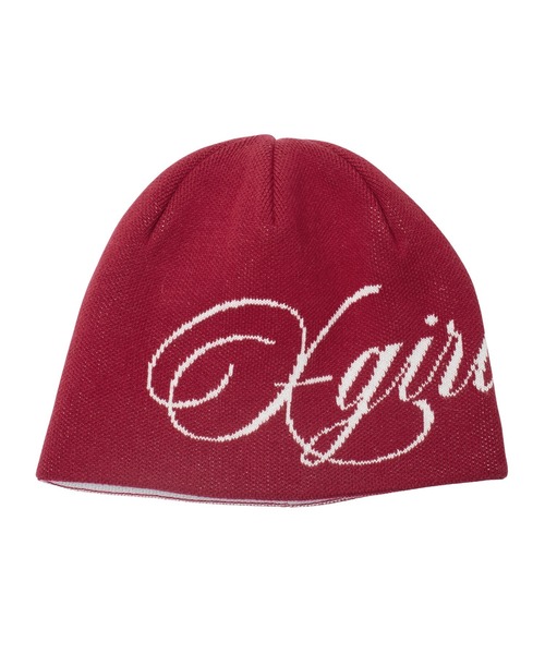 X-girl（エックスガール）の「LOGO AND HAZY PATTERN REVERSIBLE BEANIE（ニットキャップ/ビーニー・レディース・ブラック/レッド/ブルー・ONE SIZE）」の10枚目の写真