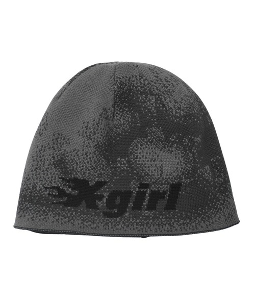 X-girl（エックスガール）の「LOGO AND HAZY PATTERN REVERSIBLE BEANIE（ニットキャップ/ビーニー・レディース・ブラック/レッド/ブルー・ONE SIZE）」の18枚目の写真