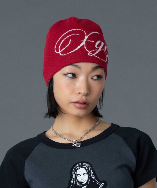 LOGO AND HAZY PATTERN REVERSIBLE BEANIE（ニットキャップ/ビーニー