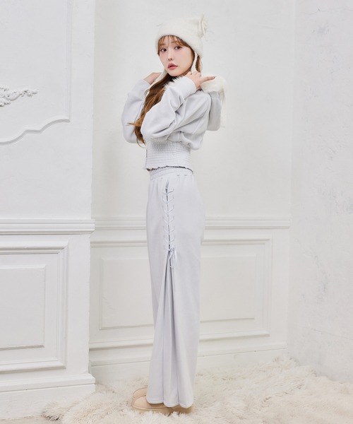 セットアップ対応可/レースアップカットパンツ（スウェットパンツ