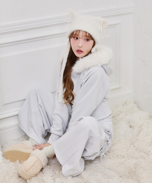 セール】セットアップ対応可/レースアップカットパンツ（スウェット