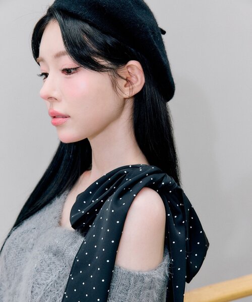 OLIVE des OLIVE（オリーブデオリーブ）の「フワフワケーブルニットワンピ（ワンピース・レディース・ブラック/サックスブルー/オフホワイト/グレー・FREE）」の16枚目の写真