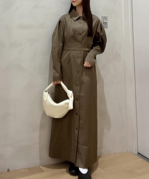 セール】アシンメトリーシャツワンピース（ワンピース）｜STYLEMIXER