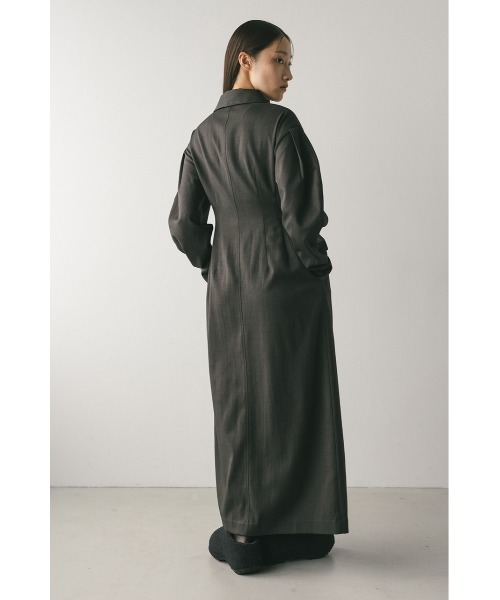 STYLEMIXER(スタイルミキサー)の「アシンメトリーシャツワンピース(ワンピース・レディース・ブラウン/チャコールグレー・SMALL/MEDIUM)」の4枚目の写真