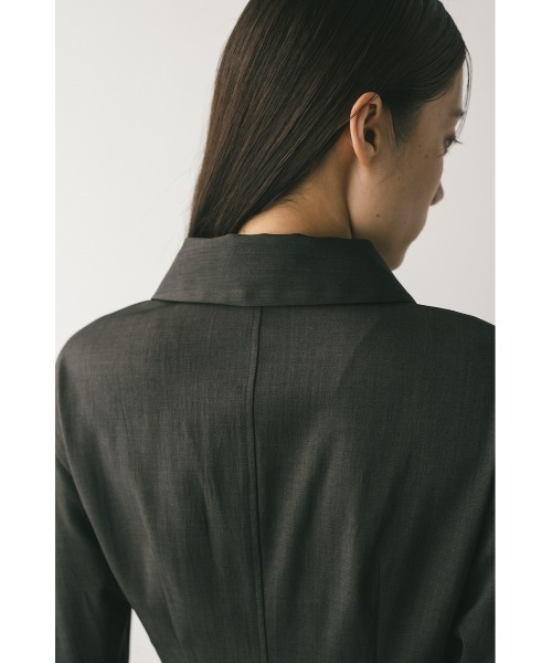 STYLEMIXER(スタイルミキサー)の「アシンメトリーシャツワンピース(ワンピース・レディース・ブラウン/チャコールグレー・SMALL/MEDIUM)」の8枚目の写真