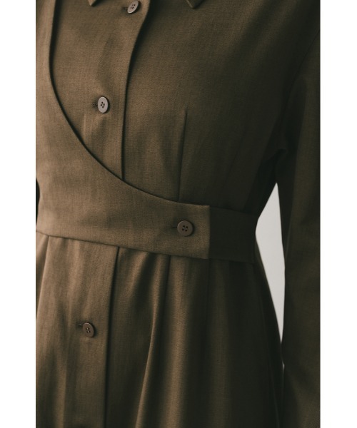 STYLEMIXER(スタイルミキサー)の「アシンメトリーシャツワンピース(ワンピース・レディース・ブラウン/チャコールグレー・SMALL/MEDIUM)」の15枚目の写真