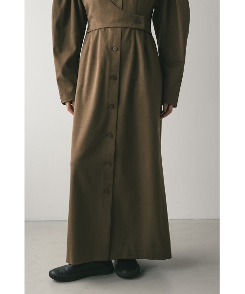 STYLEMIXER(スタイルミキサー)の「アシンメトリーシャツワンピース(ワンピース・レディース・ブラウン/チャコールグレー・SMALL/MEDIUM)」の18枚目の写真