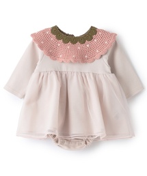 petit main（プティマイン）の「いちご衿つきロンパース（ロンパース）」