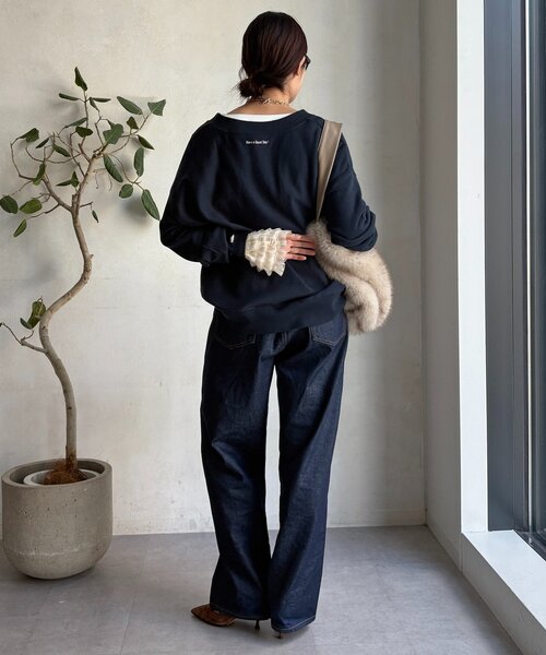 DouDou(ドゥドゥ)の「袖フリルトップス(Tシャツ/カットソー・レディース・オフホワイト/ブラック系その他/ブラック・FREE)」の8枚目の写真