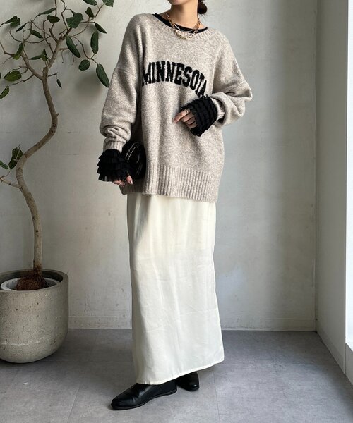 DouDou(ドゥドゥ)の「袖フリルトップス(Tシャツ/カットソー・レディース・オフホワイト/ブラック系その他/ブラック・FREE)」の17枚目の写真