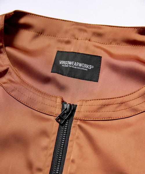 VIRGOwearworks（ヴァルゴウェアワークス）の「PHOENIX SHADOW SHIRTS JKT（ノーカラージャケット・メンズ・ブラック/ネイビー/オレンジ系その他・2/3/4）」の9枚目の写真